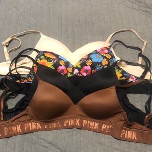 Pink wireless bras 32 A